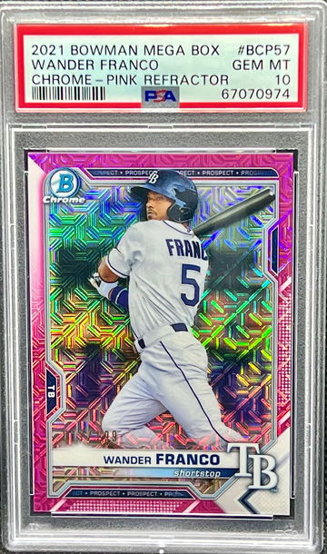 2021 Bowman Mega Box Wander Franco Pink Refractor 017/299 PSA 10