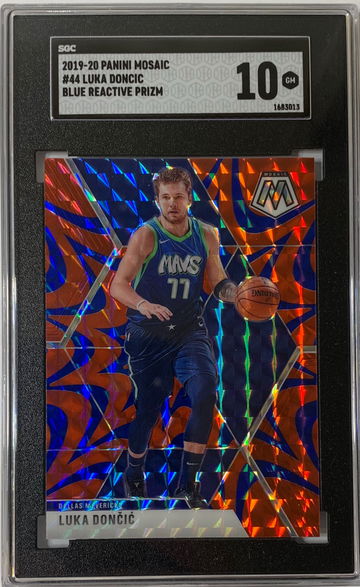2019 Panini Mosaic Luka Doncic Blue Reactive Prizm SGC 10