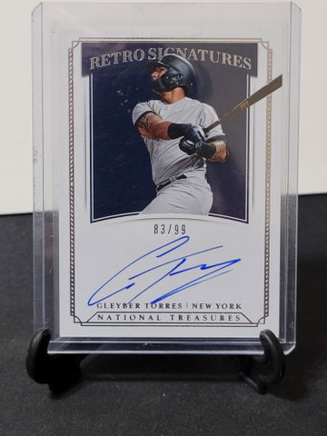2019 national treasures retro signatures gleyber torres auto /99