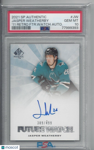 2021 Upper Deck SP Authentic 2011-2012 Retro Future Watch Autographs Jasper Weatherby #JW '11 FTR. Watch Autograph PSA 1