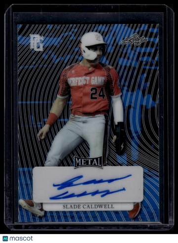 2023 Leaf Metal Perfect Game Marble Slade Caldwell #MA-SC1 Metal Auto Marble Blue Base AU