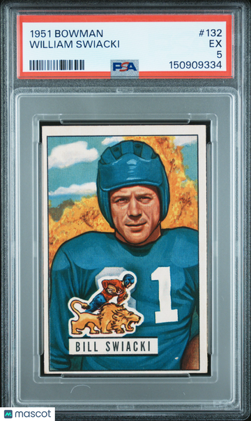 1951 Bowman William Swiacki #132 HOF Nicely Centered Mint Base Set Low Pop PSA 5