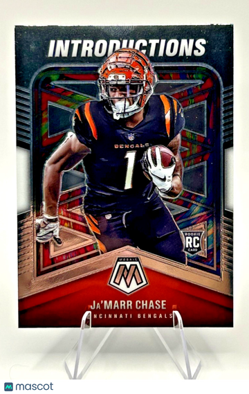 2021 Panini Mosaic Ja'Marr Chase Bengals Base Rookie Insert #I-7 Signed Football Card