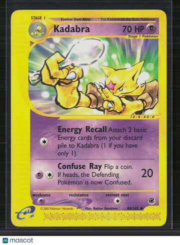 Pokemon 2002 Expedition Base Set Kadabra #84/165