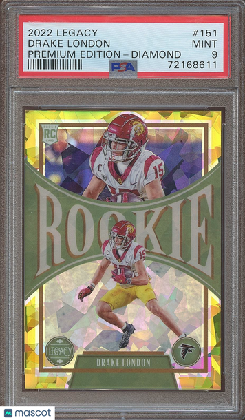 2022 Panini Legacy Drake London #151 Premium Edition Diamond Rookie PSA 9