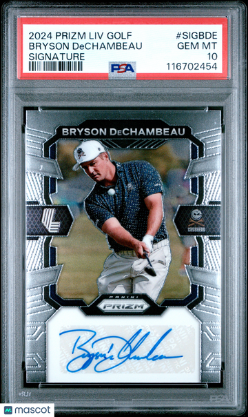 2024 Panini Prizm LIV Golf Signatures Bryson Dechambeau #SIGBDE PSA 10