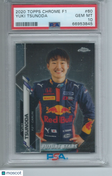 2020 Topps Chrome Formula 1 Yuki Tsunoda #60 PSA 10
