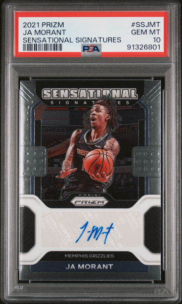 2021 Panini Prizm Sensational Signatures Ja Morant #SSJMT PSA 10
