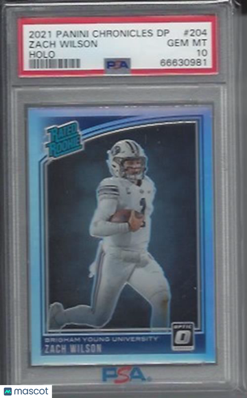 2021 Panini Chronicles Draft Picks Zach Wilson #204 Holo PSA 10