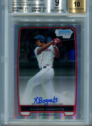 2012 Bowman Chrome Xander Bogaerts refractor /500 BGS 9 auto 10