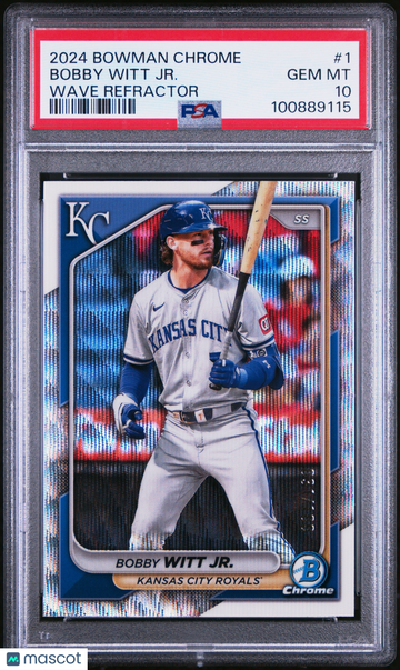 2024 Bowman Chrome Bobby Witt JR. #1 Wave Refractor PSA 10