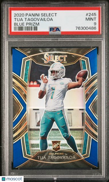 2020 Panini Select Tua Tagovailoa #245 Blue Prizm PSA 9