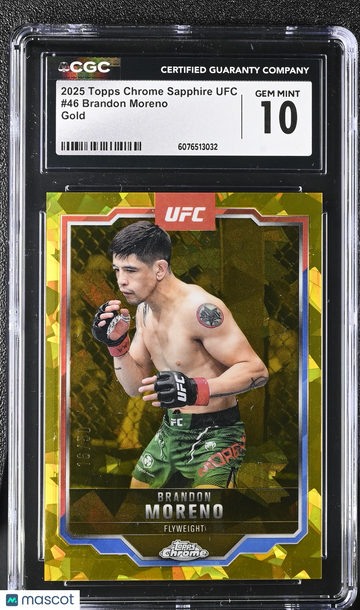 2025 Topps Chrome Sapphire UFC Brandon Moreno #46 Gold /50 CGC 10