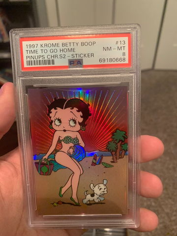 1997 Krome Betty Boop Time to go home Sticker #13 PSA 8 
