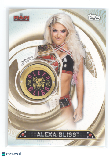 2019 Topps WWE Women's Division Alexa Bliss #PC-AB 183/199 Commemorative Championship Side Plate Patch