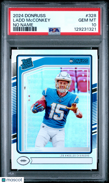 2024 Panini Donruss Ladd Mcconkey #328 No Name PSA 10