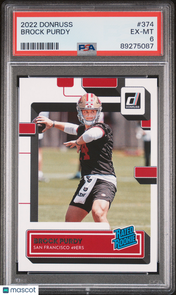 2022 Panini Donruss Brock Purdy #374 PSA 6