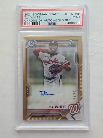 TJ White Bowman Draft Gold Chrome Auto
