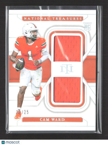 2025 Panini National Treasures Collegiate Cam Ward #CM-CWD /25 RC Memorabilia