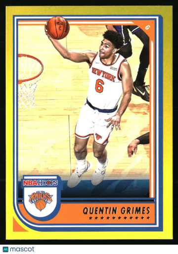 2022-23 Hoops Quentin Grimes #23 Yellow New York Knicks