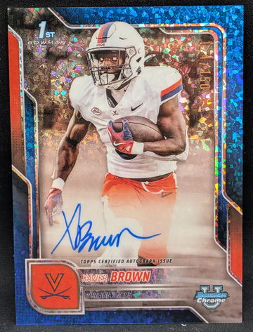 2025 Bowman Chrome U Autograph Blue Mini-Diamond #BCA-XB Xavier Brown /150