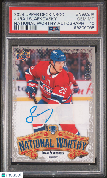 2024 Upper Deck National Convention National Worthy Autograph Juraj Slafkovsky #NWAJS /125 PSA 10