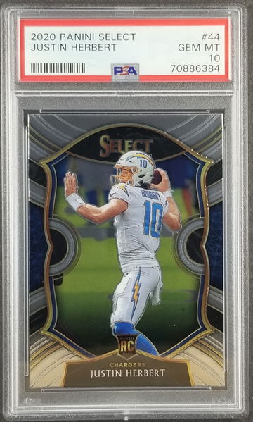 Justin Herbert  2020 Panini Select Rookie RC PSA 10 Gem MINT