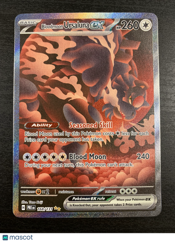 2025 Prismatic Evolutions Bloodmoon Ursaluna EX Holo Secret Rare SAR #168/131