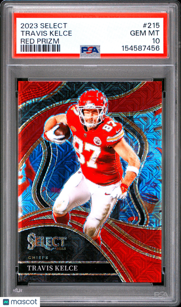 2023 Panini Select Travis Kelce #215 Red Prizm /49 PSA 10