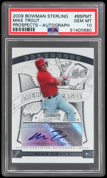 2009 Bowman Sterling Mike Trout Prospects Autograph PSA 10