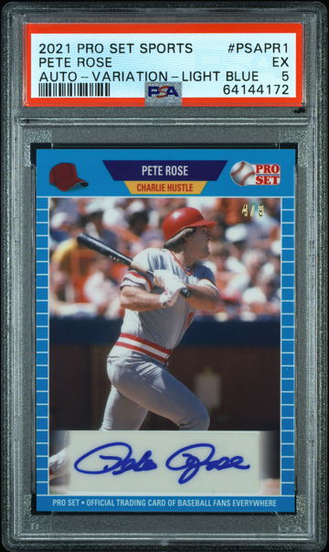 💎⚾️ 2021 LEAF PRO SET BLUE VARIATION PETE ROSE "CHARLIE HUSTLE" AUTO /9🌹PSA 👻