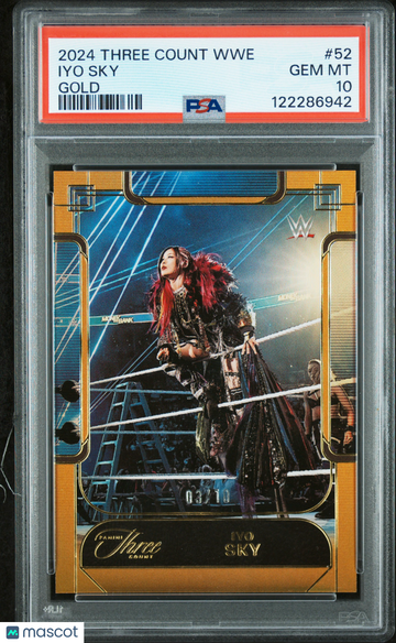 2024 Panini Three Count WWE Iyo Sky #52 Gold /10 PSA 10