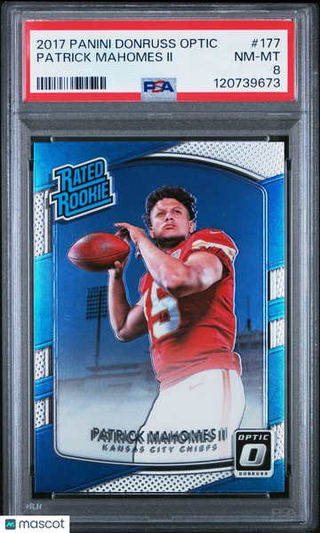 2017 Panini Donruss Optic Patrick Mahomes II #177 Rookie PSA 8