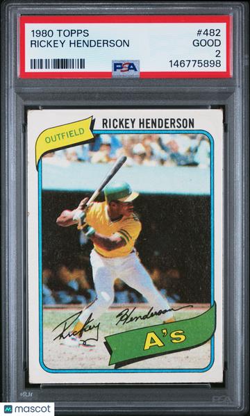 1980 Topps Rickey Henderson #482 PSA 2