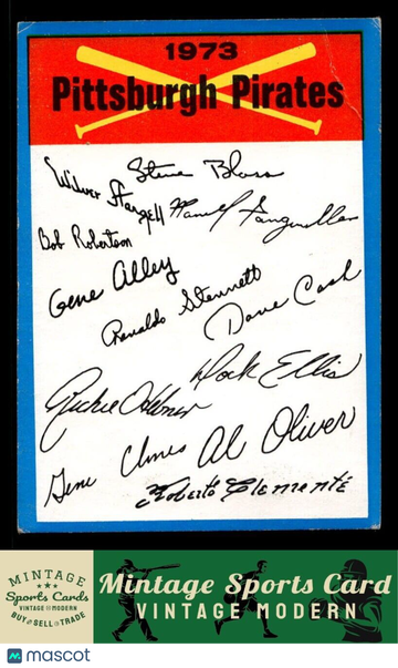 1973 Topps Pittsburgh Pirates CL, VAR Team Checklists Unmarked