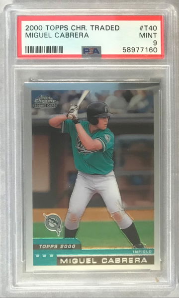Miguel Cabrera Rookie Card 2000 Topps Chrome Traded #T40 - PSA 9 Mint