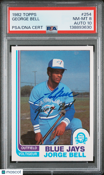 Jorge Bell 1982 Topps #254 Rookie PSA 8.