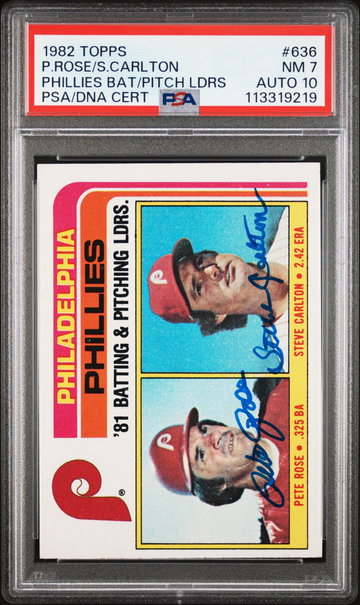 1982 Topps Pete Rose/Steve Carlton #636 PSA 7