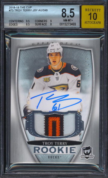 2018-19 The Cup #73 Troy Terry Rookie Patch Auto /249