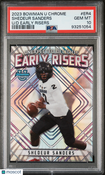 2023 Bowman University Chrome Unexpected Delights Early Risers Shedeur Sanders #ER4 PSA 10