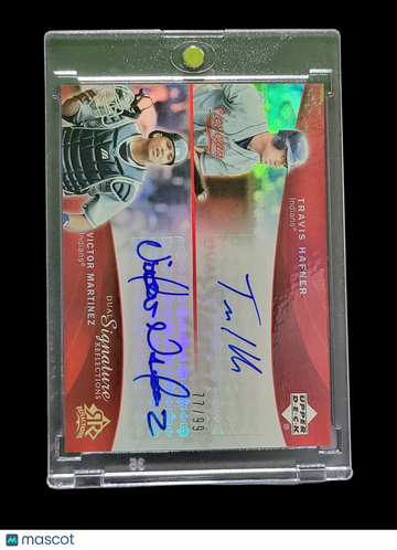 2005 Upper Deck SP Reflections Dual Signature Reflections Victor Martinez Travis Hafner #THVM Red /99