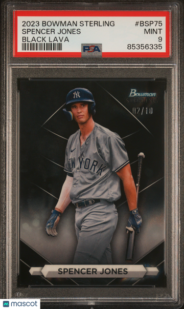 2023 Bowman Sterling Spencer Jones #BSP75 Black Lava /10 PSA 9