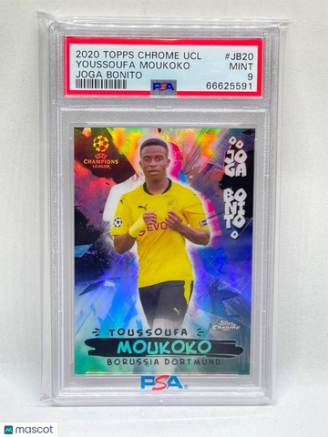 2020 Topps Chrome UEFA Champions League Joga Bonito Youssoufa Moukoko #JB20 PSA 9