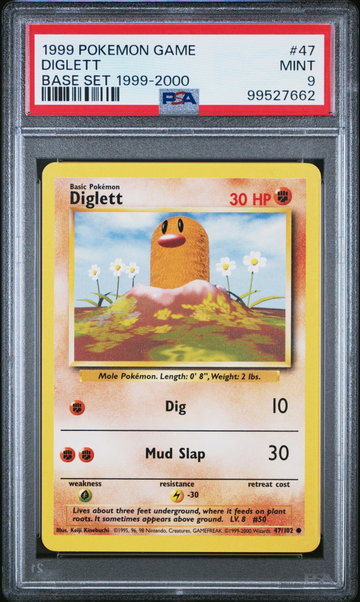 1999 Pokemon Base Fourth Print Diglett #47 PSA 9
