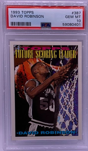 1993 DAVID ROBINSON ADMIRAL SPURS TOPPS PSA 10 GEM MINT #387 POP 12 HOF