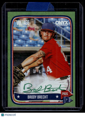 2024 Onyx Vintage Brody Brecht #VABRBR Green Bordered Autographs SN AU