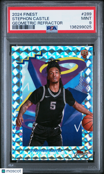2024 Topps Finest Stephon Castle #289 Geometric Refractor PSA 9