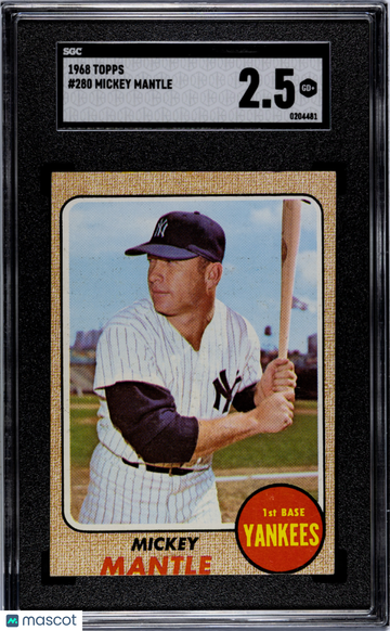1968 Topps Mickey Mantle #280 SGC 2.5