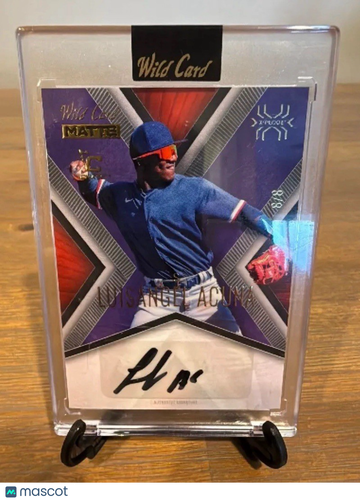 2024 Wild Card Luisangel Acuna #Auto Encased Auto /8 RC Short Print Parallel/Variety Rookie SN,AU,RC Insert