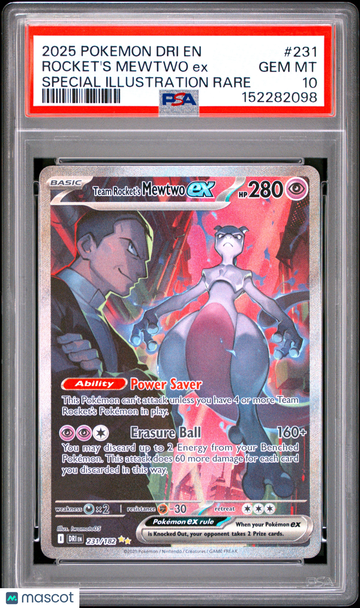 Destined Rivals Rocket's Mewtwo ex Holo Special Illustration Rare PSA 10 #231/182